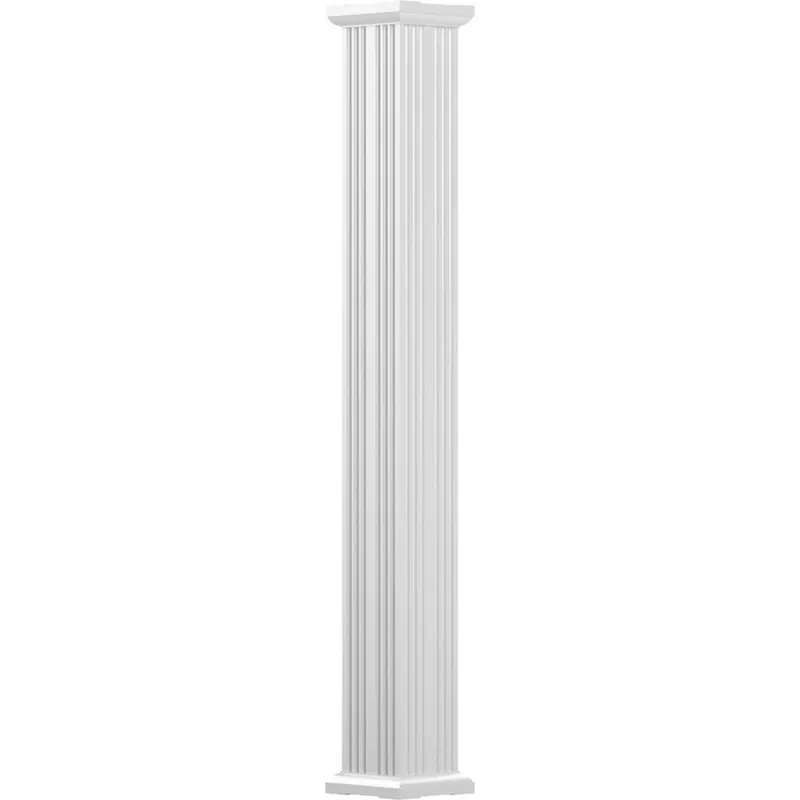 5-1/2 In. X 10 Ft. Gloss White Non-tapered Fluted Square Shaft Load-bearing Endura-aluminum Column