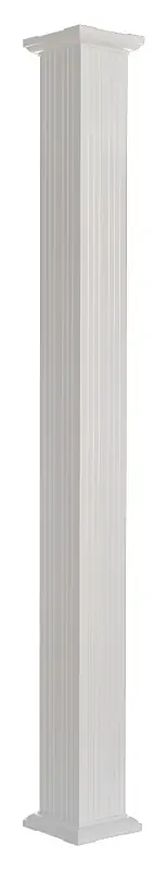 8 Inch X 10 Feet Load-bearing Gloss White Endura Aluminum Column With Capital & Base