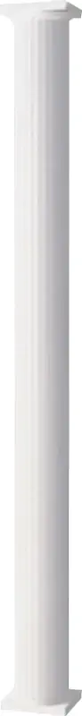 8 Inch X 10 Feet Gloss White Non-tapered Fluted Round Aluminum Column With Cap And Base