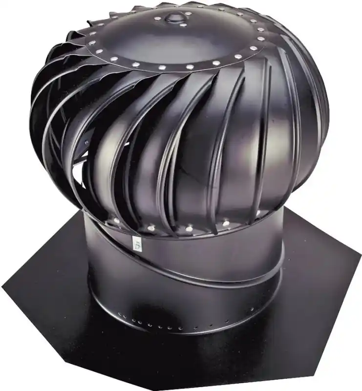 Turbine Ventilator, Black Aluminum , 14 In.