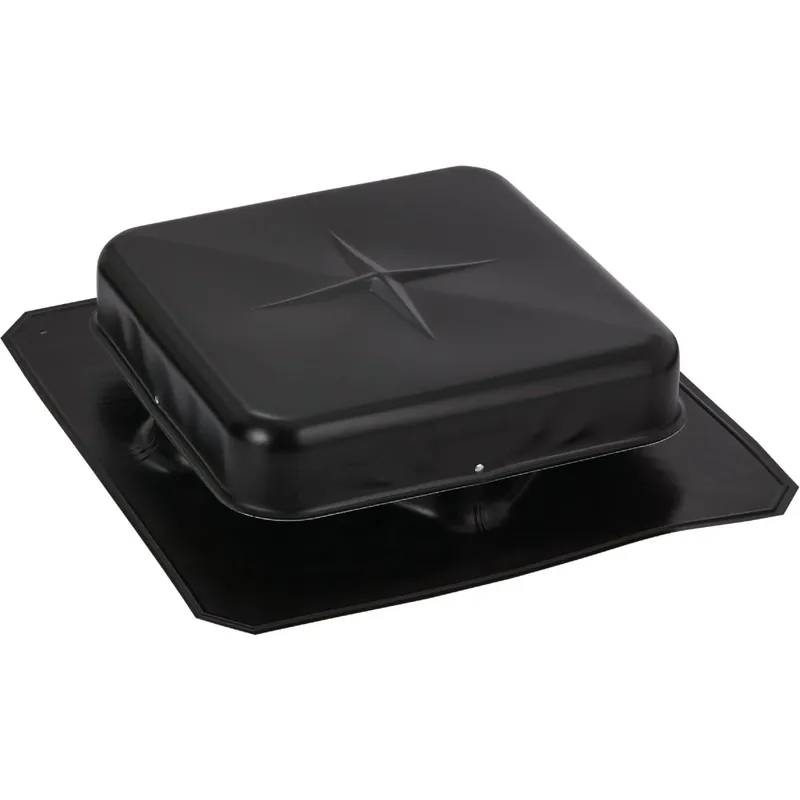 Roof-Mount Vent, Aluminum, Black, Square, 9-In. Opening
