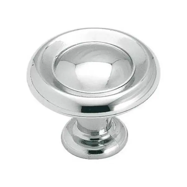 Amerock 1-1/4-in Polished Chrome Hint Of Heritage Round Cabinet Knob