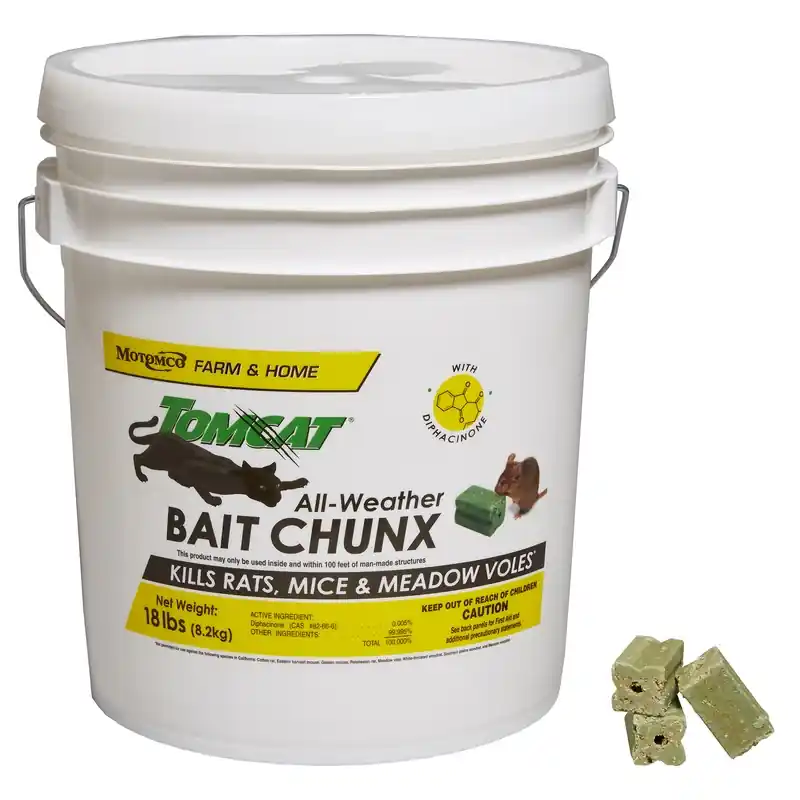 Tomcat Toxic Bait Blocks For Mice And Rats 18 Lb - All-weather Formula