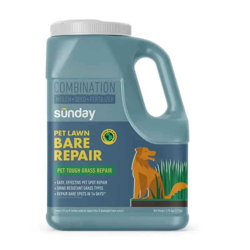 Sunday Pet Lawn Bare Repair All‑Grass Seed Kit – Sun & Shade, 3.75 lb