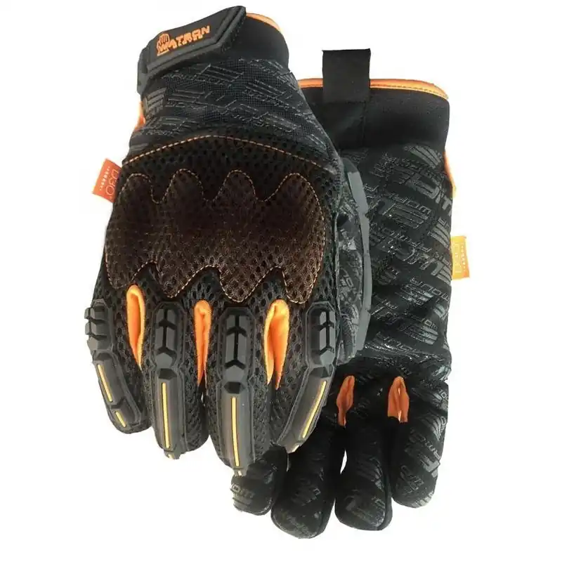 Watson Overtime Impact Gloves – Medium Spandex Black/Orange With Reinforced Palm