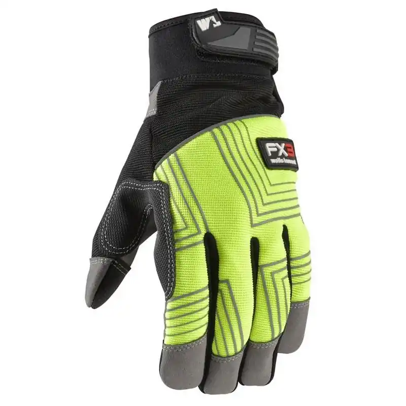 Wells Lamont FX3 Series Gold/Yellow Men’s Work Gloves – High‑Visibility PVC & Synthetic Leather With Touchscreen Tips