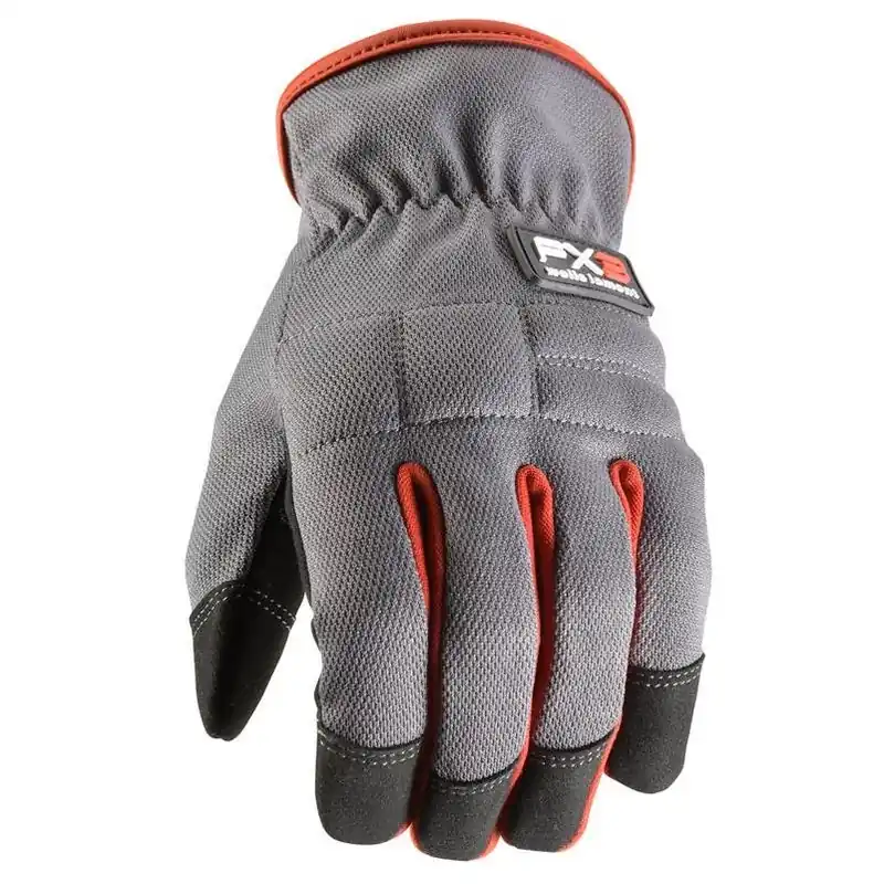 Wells Lamont FX3 Men’s Heat‑Resistant Work Gloves – Gray/Red, Medium