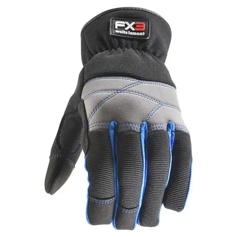 Wells Lamont FX3 XL Men’s Heat‑Resistant Work Gloves – Black/Blue