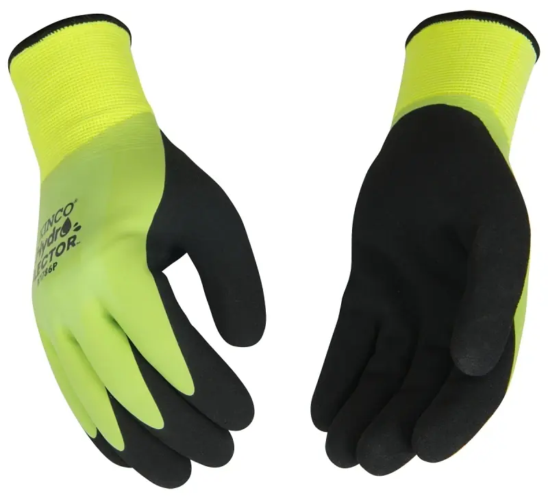 Kinco Hydroflector Men‘s Knit Wrist Cuff Waterproof Gloves Black/Green XL 1 Pair