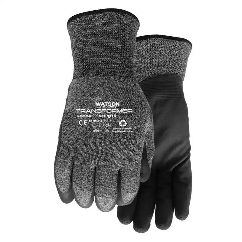 Watson Gloves L Black Polyester Stealth Transformer Cold‑Weather Gloves