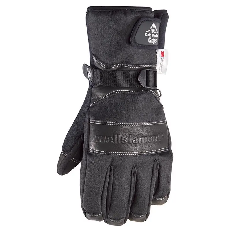 Xxl Cowhide Leather Winter Black Gloves With Thinsulate Insulation
