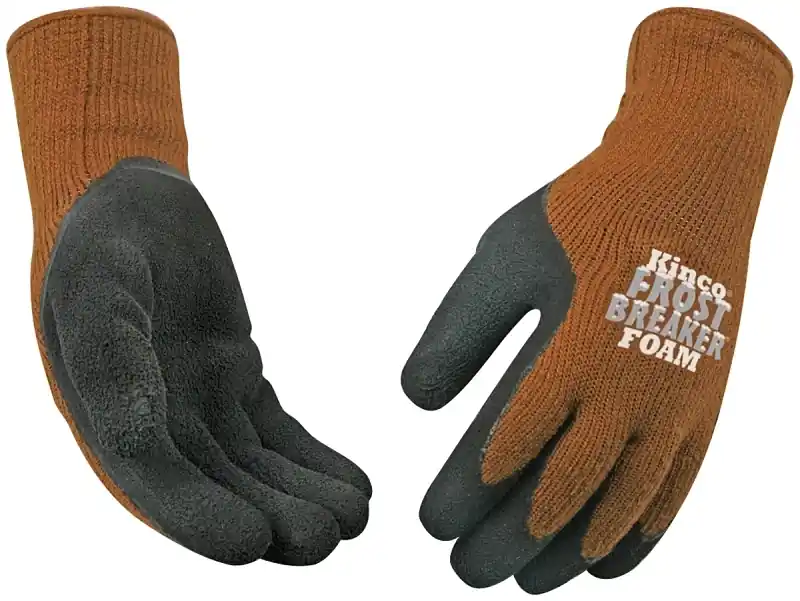Frost Breaker Thermal Work Gloves, Thermal, Latex Palm, Brown Knit, Medium