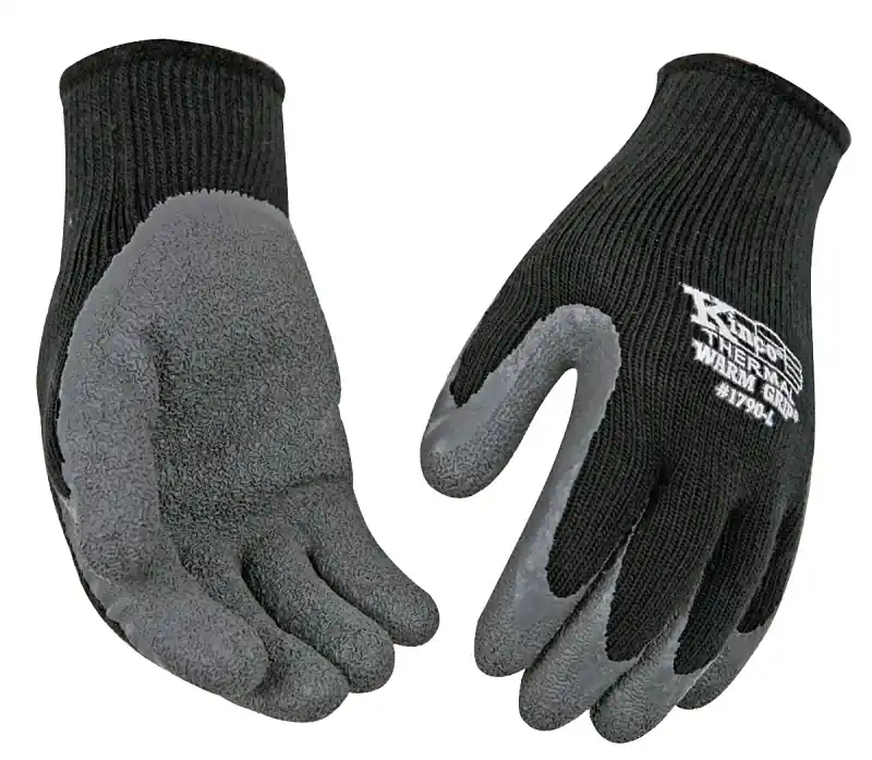 Men‘s Cold-Weather Knit Gloves, Latex-Coated, M