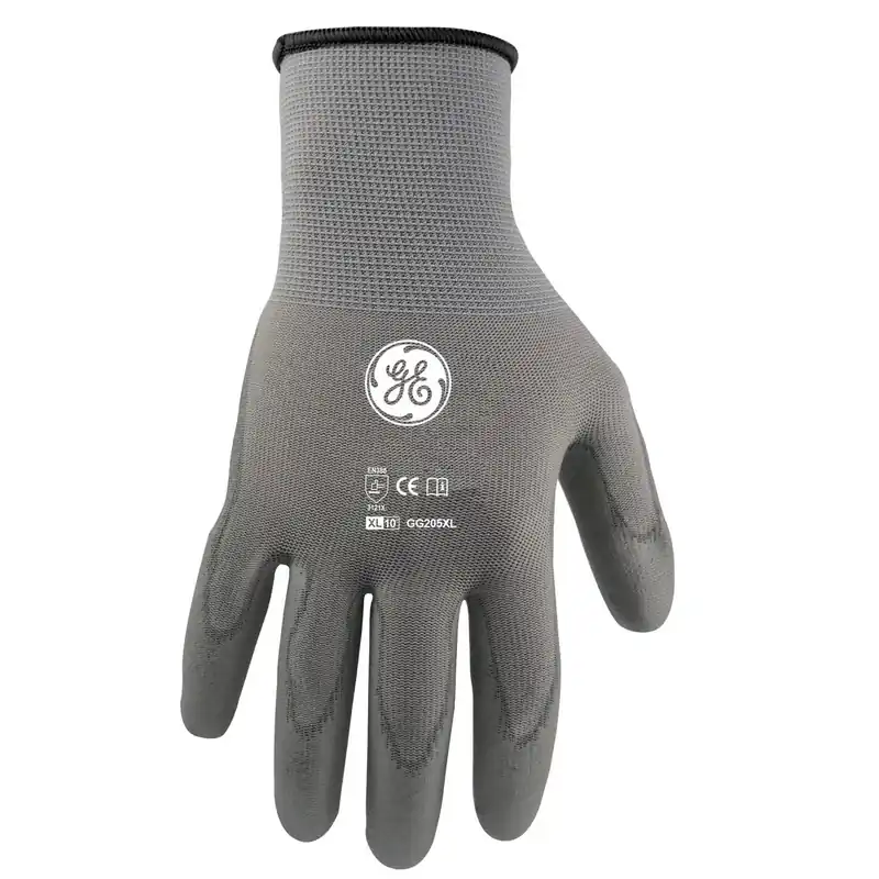 General Electric Xl Gray Dipped Gloves, Cut Resistant, En388-3121x Certified