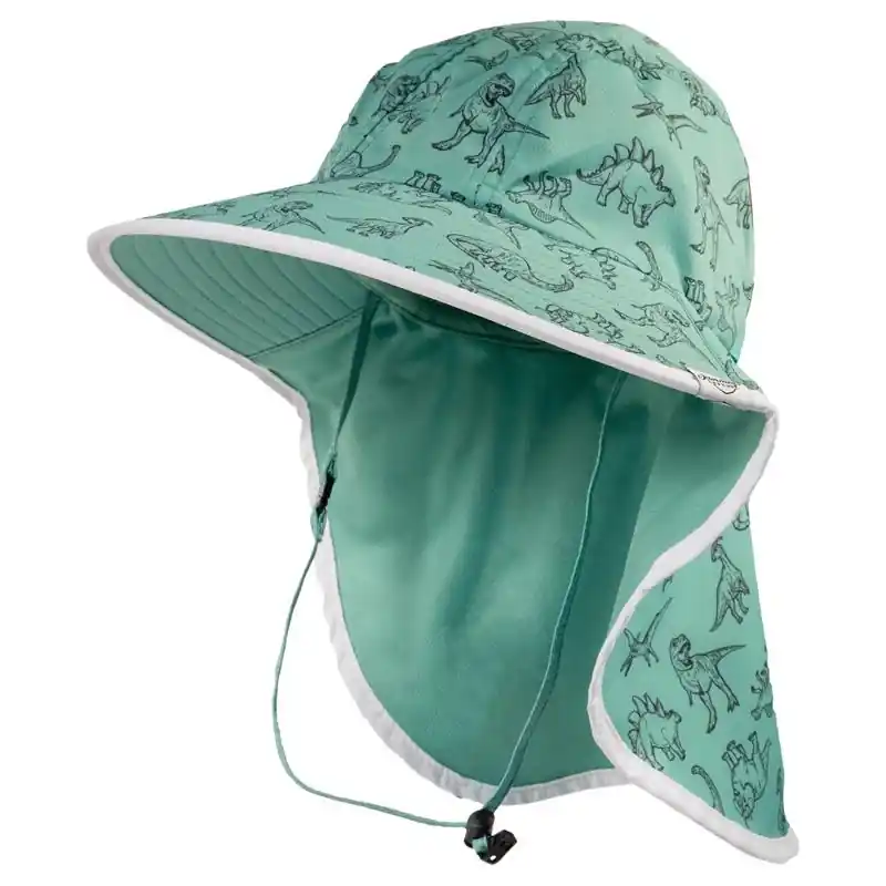 Farmers Defense Green Dino Hat For Kids With Uv Protection