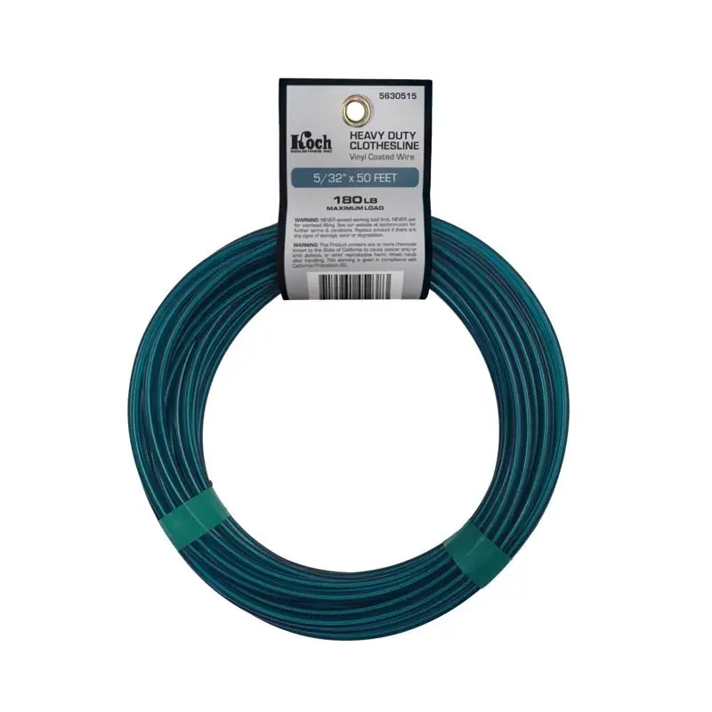 5630515 5/32 In. D X 50 Ft. L Green Vinyl Coated Clothesline Wire