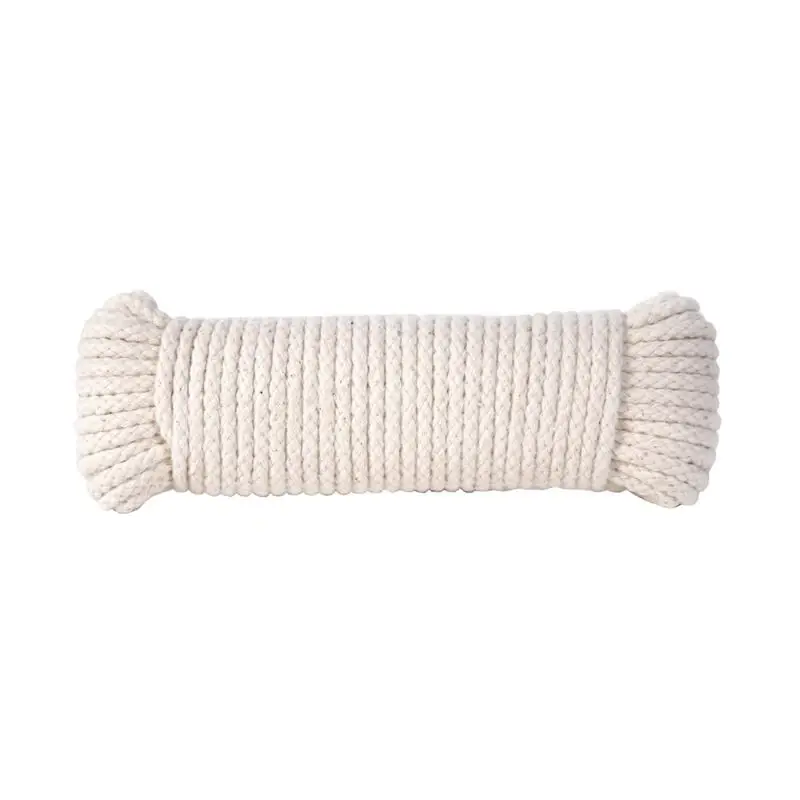 3/16 In. Diameter X 50 Ft. Length Natural Diamond Braided Cotton Clothesline Rope