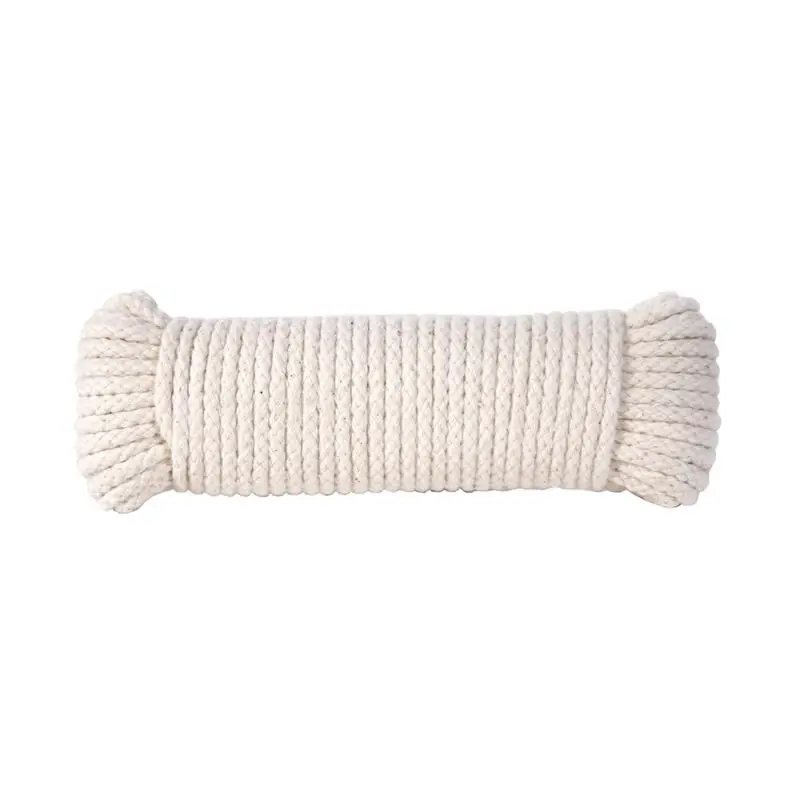 7/32 In. Diameter X 50 Ft. Length Natural Braided Cotton Clothesline Rope