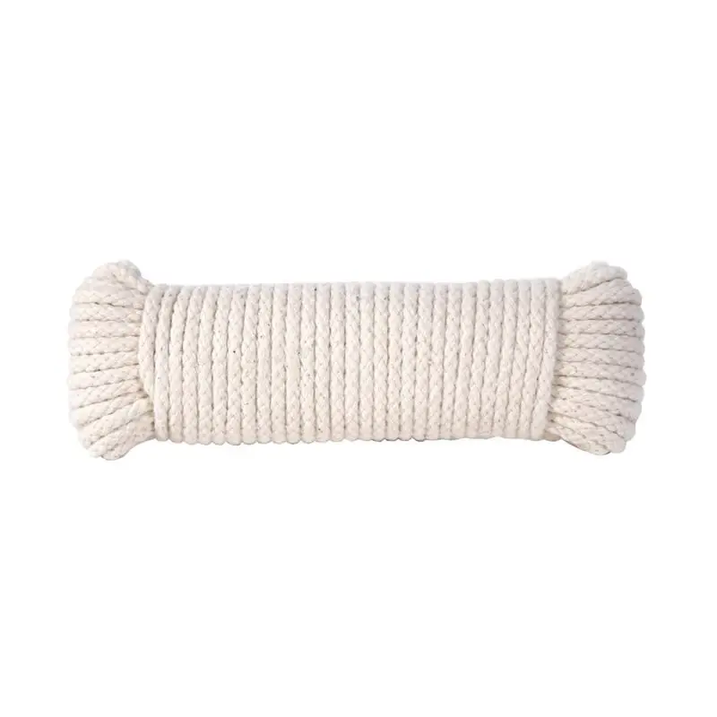 7/32 In. Diameter X 200 Ft. Length Natural Diamond Braided Cotton Clothesline Rope