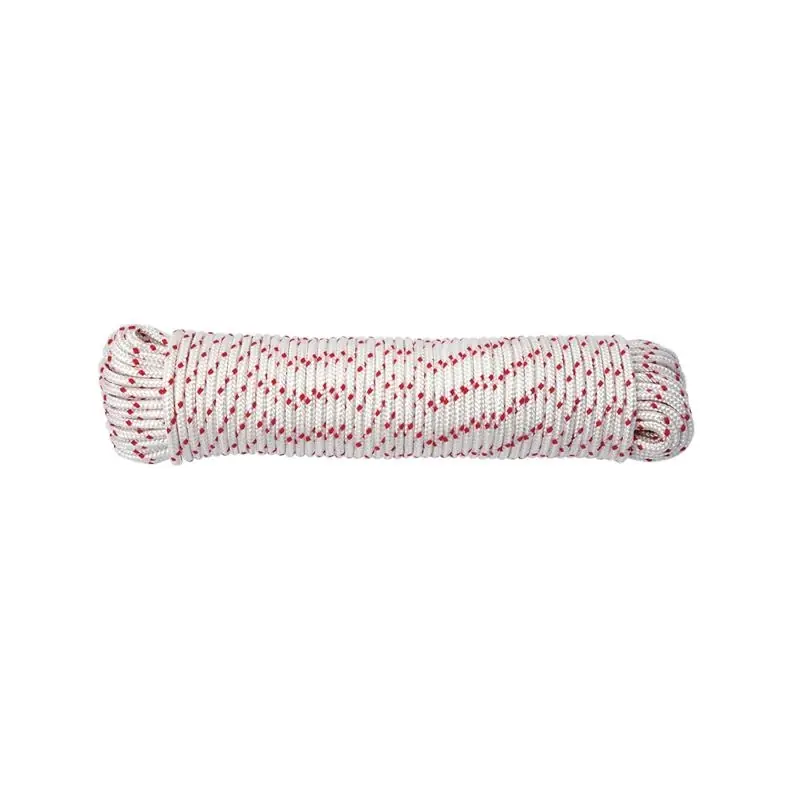 3/16 In. Diameter X 50 Ft. Length Red/white Diamond Braided Polyester Rope