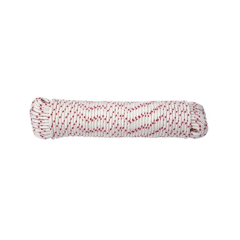 1/4 In. Diameter X 50 Ft. Length Red/white Diamond Braided Polyester Rope