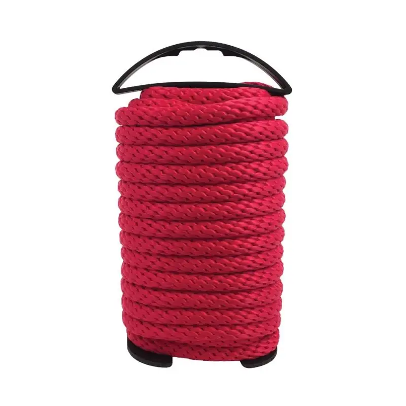 1/2 Inch Diameter X 35 Feet Length Red Solid Braided Polypropylene Rope