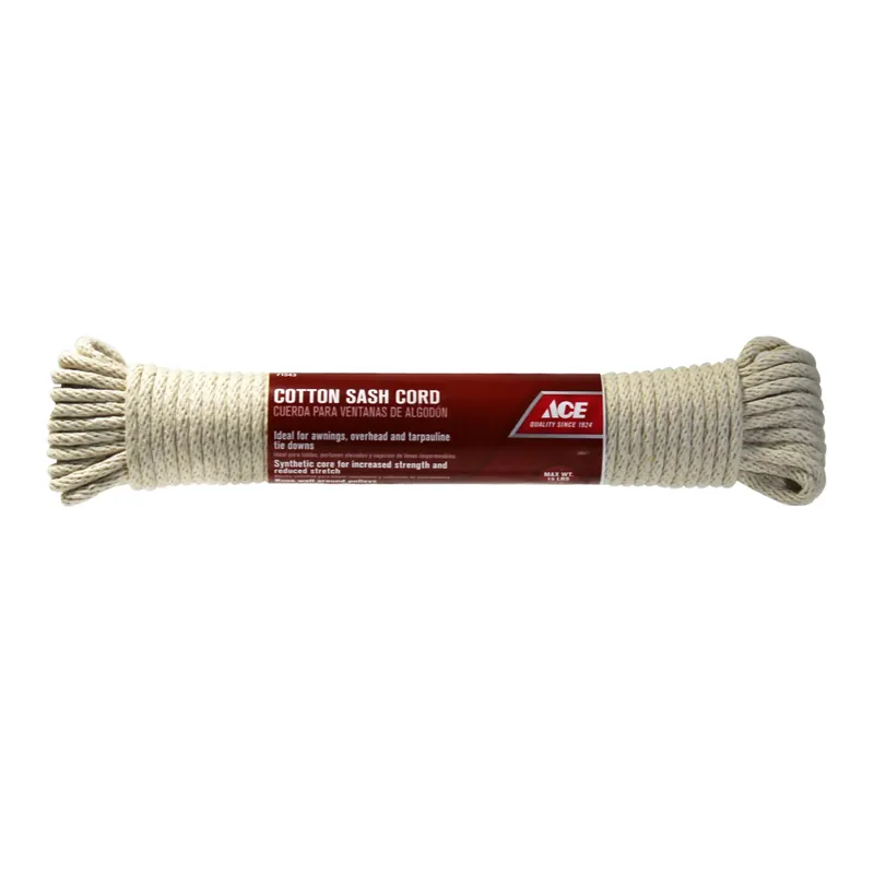 3/16 In. Diameter X 50 Ft. Length Natural Braided Cotton Cord