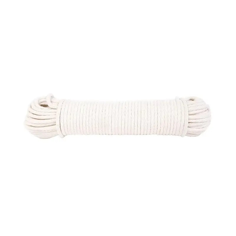 1/4 In. Diameter X 100 Ft. Length White Braided Cotton Poly Blend Sash Cord