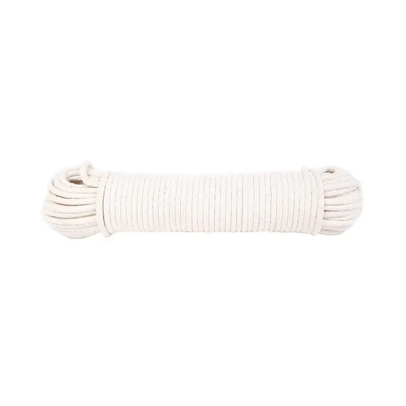1/4 In. Diameter X 50 Ft. Length Natural Solid Braided Cotton Poly Blend Sash Cord
