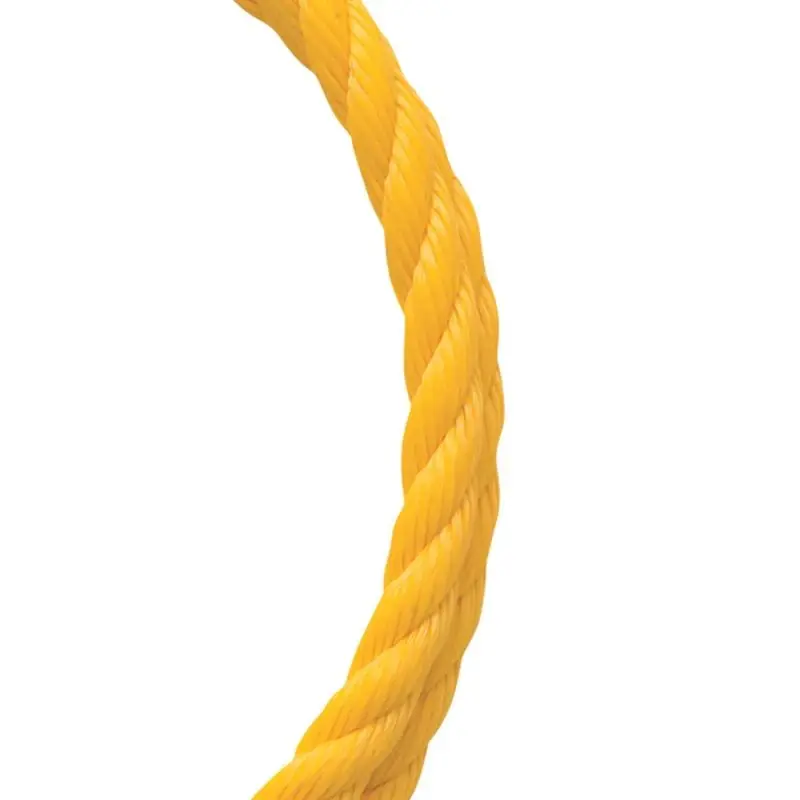 1/4 Inch Diameter X 50 Feet Long Yellow Twisted Polypropylene Rope