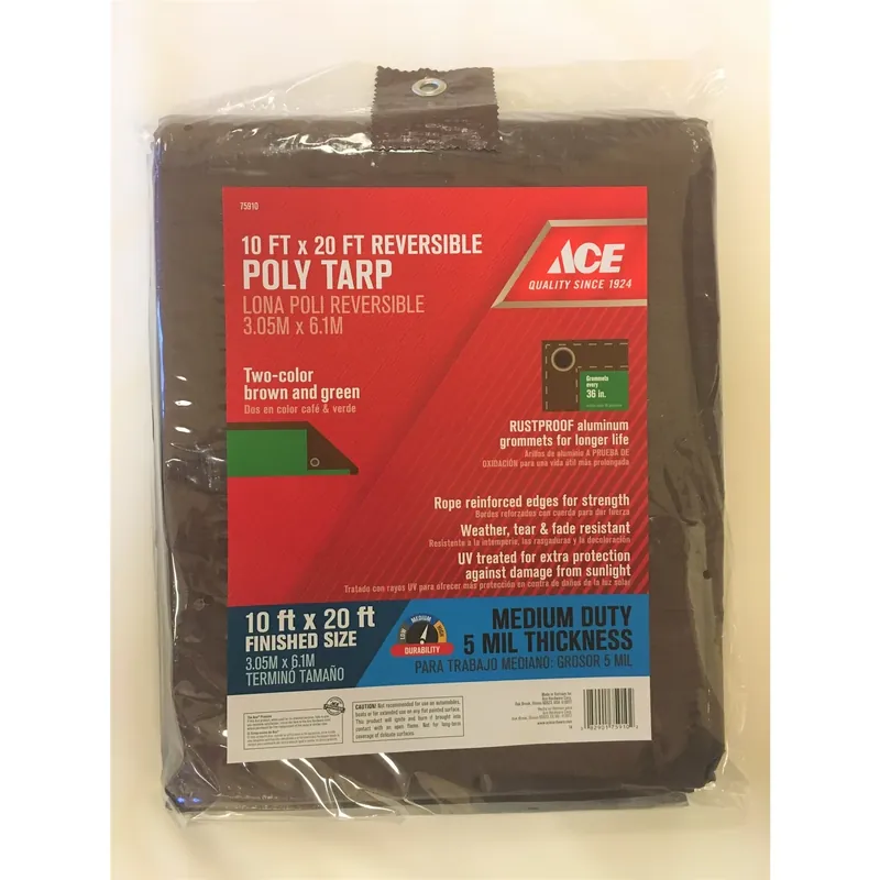 10 Ft. W X 20 Ft. L Medium Duty Polyethylene Tarp In Brown/green
