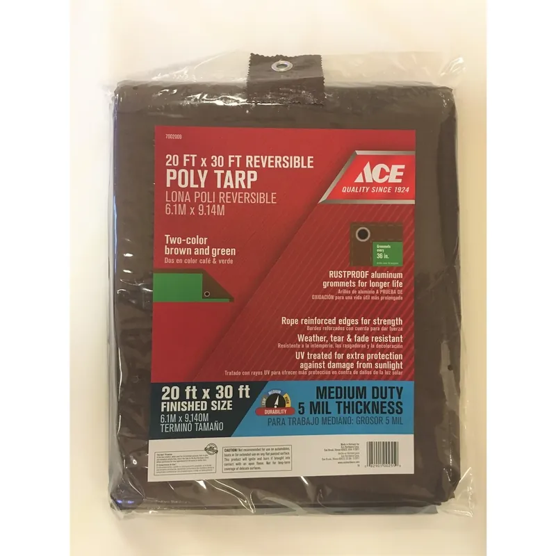 20 Ft. W X 30 Ft. L Medium Duty Polyethylene Tarp In Brown/green