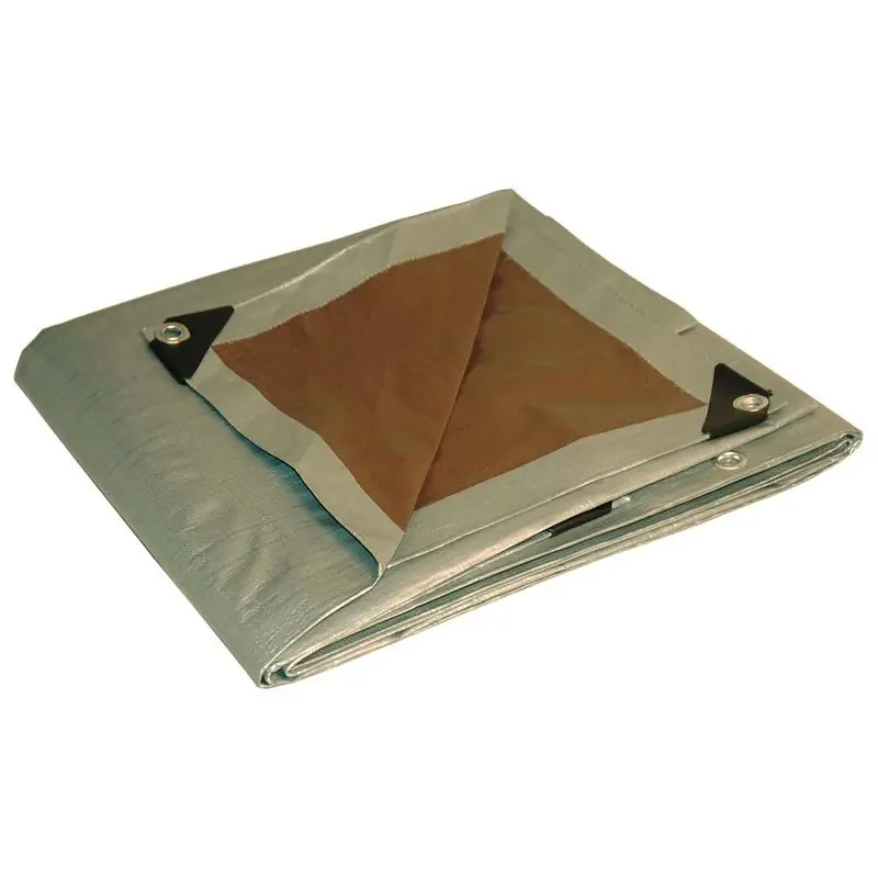 Dry Top 10 Ft X 10 Ft Heavy Duty Polyethylene Tarp Brown Silver