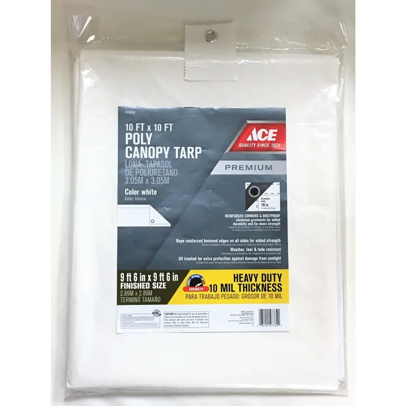 10 Ft. W X 10 Ft. L Heavy Duty Polyethylene Canopy Tarp With Grommets