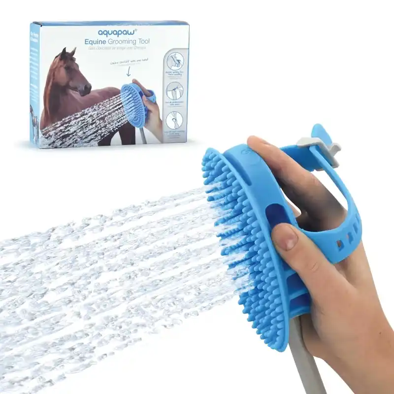 Grooming Brush For Horses - Silicone, Blue, Model Ap.150