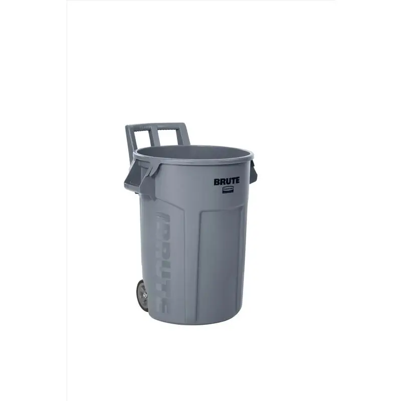 Rubbermaid Brute 32 Gallon Gray Plastic Wheeled Garbage Can