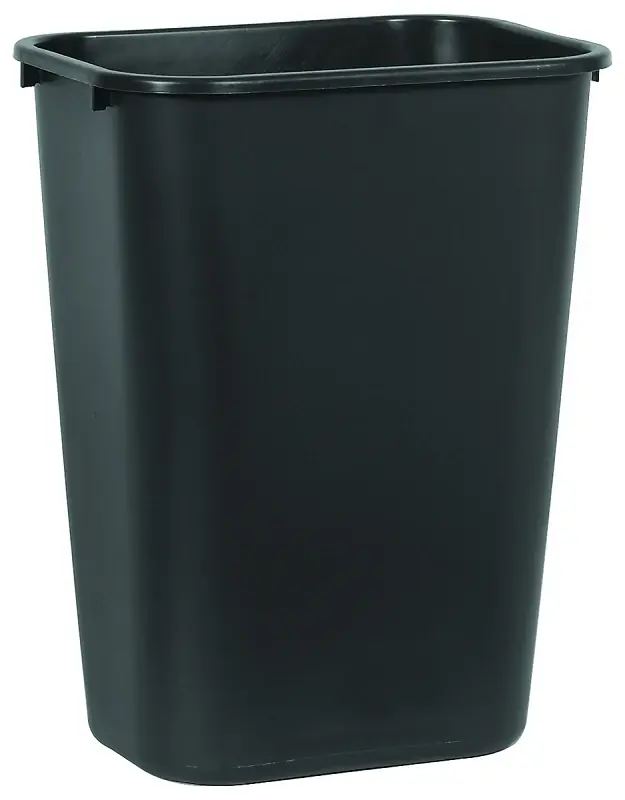 Wastebasket, Black, 41 Qt.