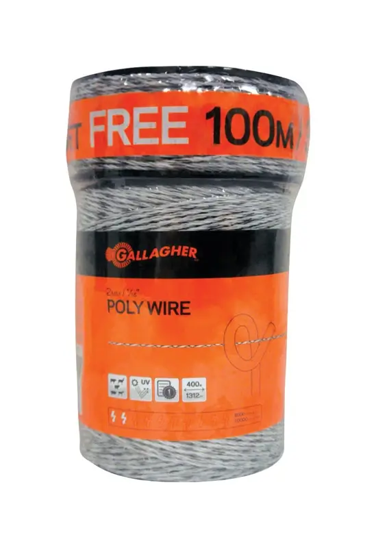 Electric Fence Polywire, Ultra White, 1,320-Ft.