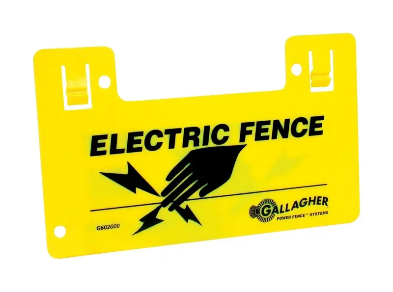 Electric Fence Warning Sign, Clip-On