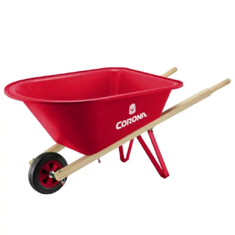 Children‘s Poly Wheelbarrow 1.25 Cu Ft With Solid Tires And Wooden Handle