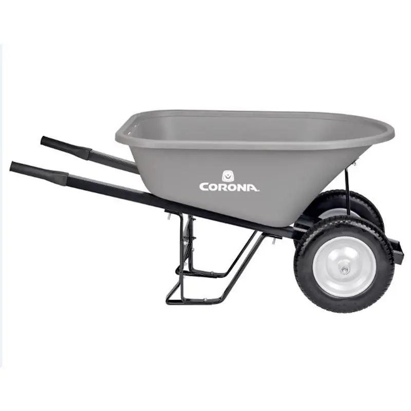 Corona 6 Cubic Feet Poly Wheelbarrow With Steel Handles And Flat Free Tires