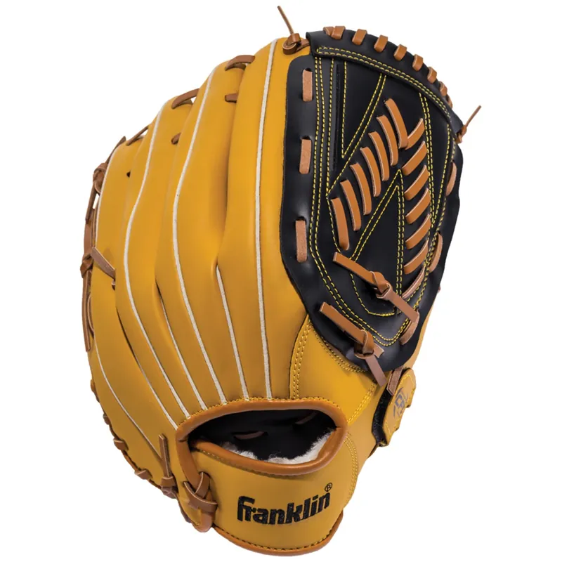 Franklin Black/Tan Synthetic Leather Right-handed Baseball Glove 13 In. 1 Pk