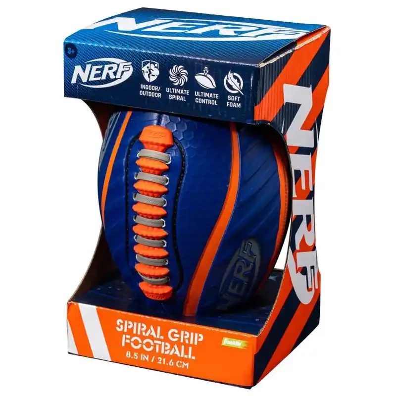 NERF Spacelace Foam Football – Blue Soft‑Touch Sports Ball For Kids