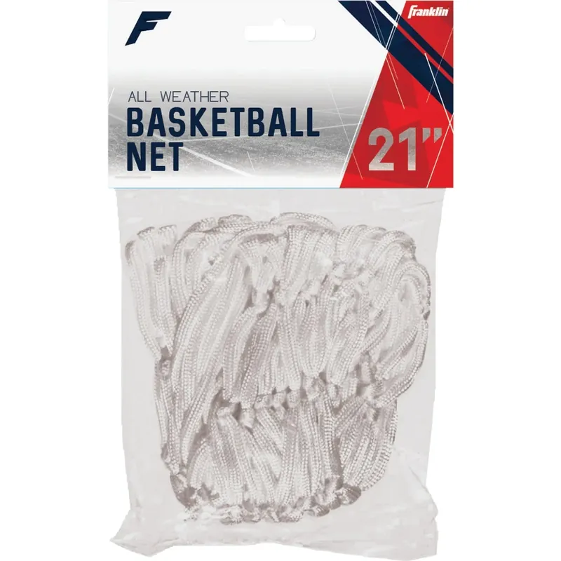 Hourglass White All Weather Basketball Net - 21 Inch, 12-loop Design