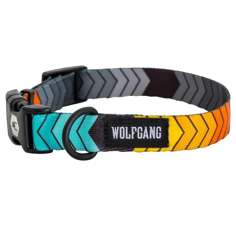 Wolfgang Multicolored Chevtech Polyester Adjustable Dog Collar Large