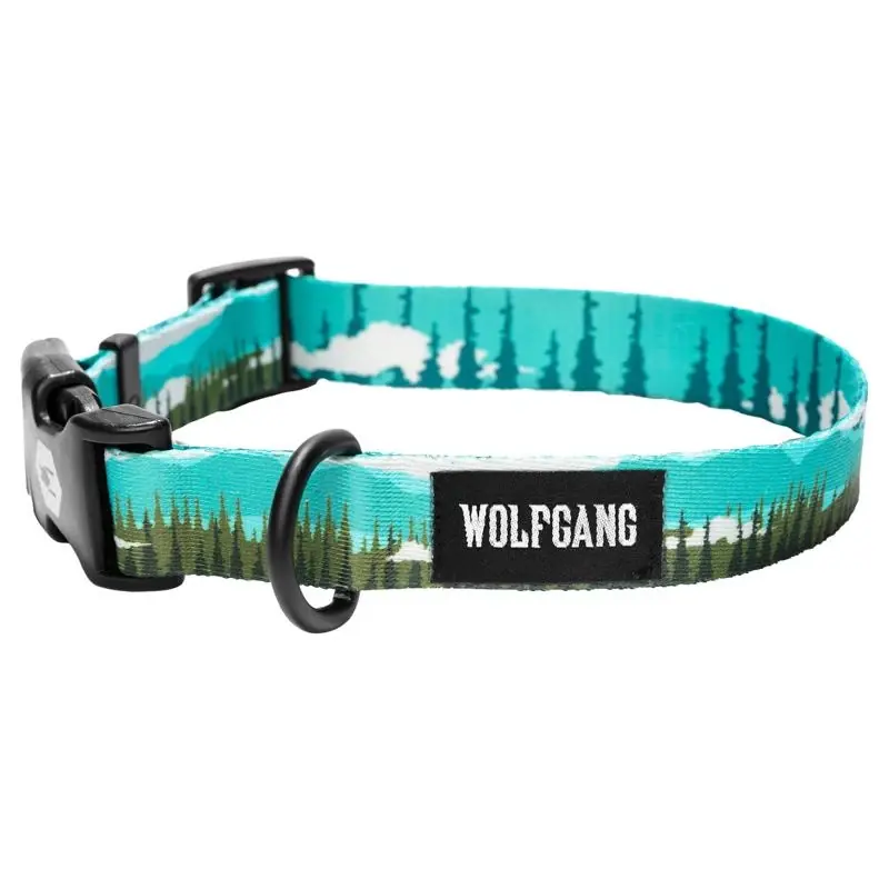 Wolfgang Green Greatescape Polyester Dog Adjustable Collar Medium 12-18 Inch