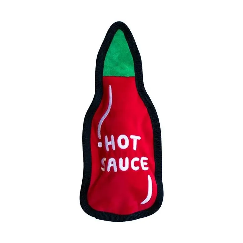 Fringe Studio Hot Sauce‑Inspired Multicolor Plush Dog Toy – Durable Chew‑Resistant Fun