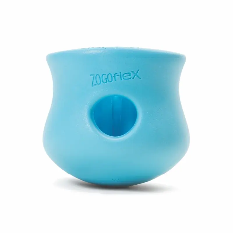 West Paw Zogoflex For Dog Blue Plastic Toppl Pet Toy Large 1 Pk