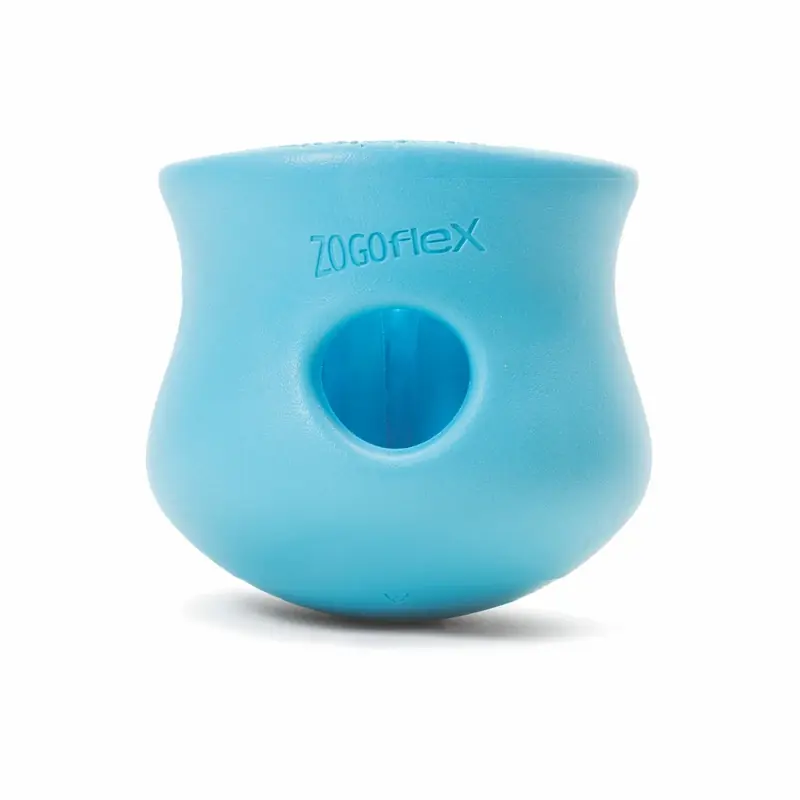 West Paw Zogoflex For Dog Blue Plastic Toppl Pet Toy Small 1 Pk