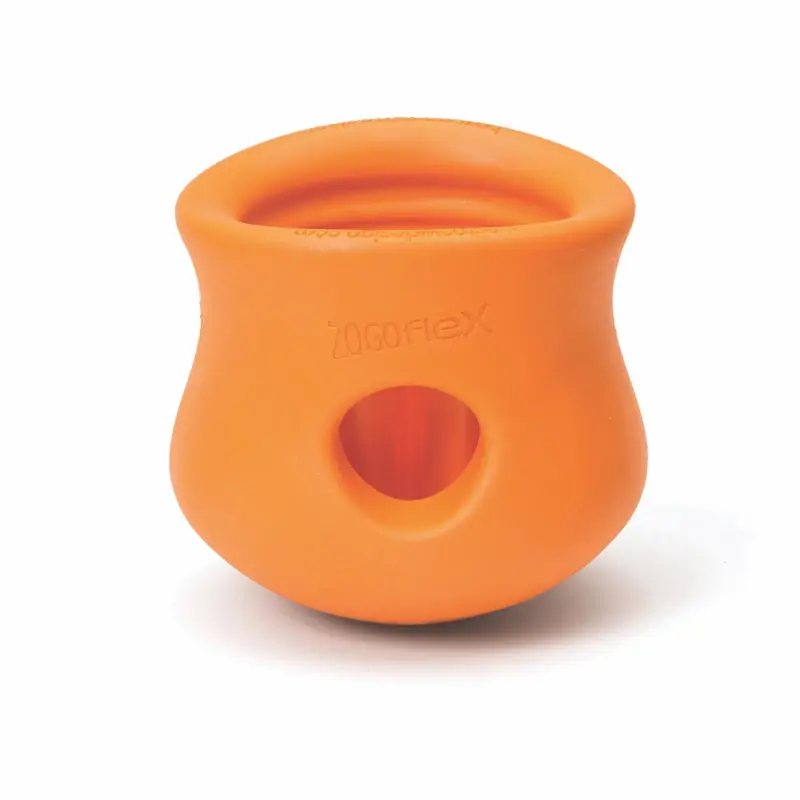 West Paw Zogoflex For Dog Orange Plastic Toppl Pet Toy Small 1 Pk
